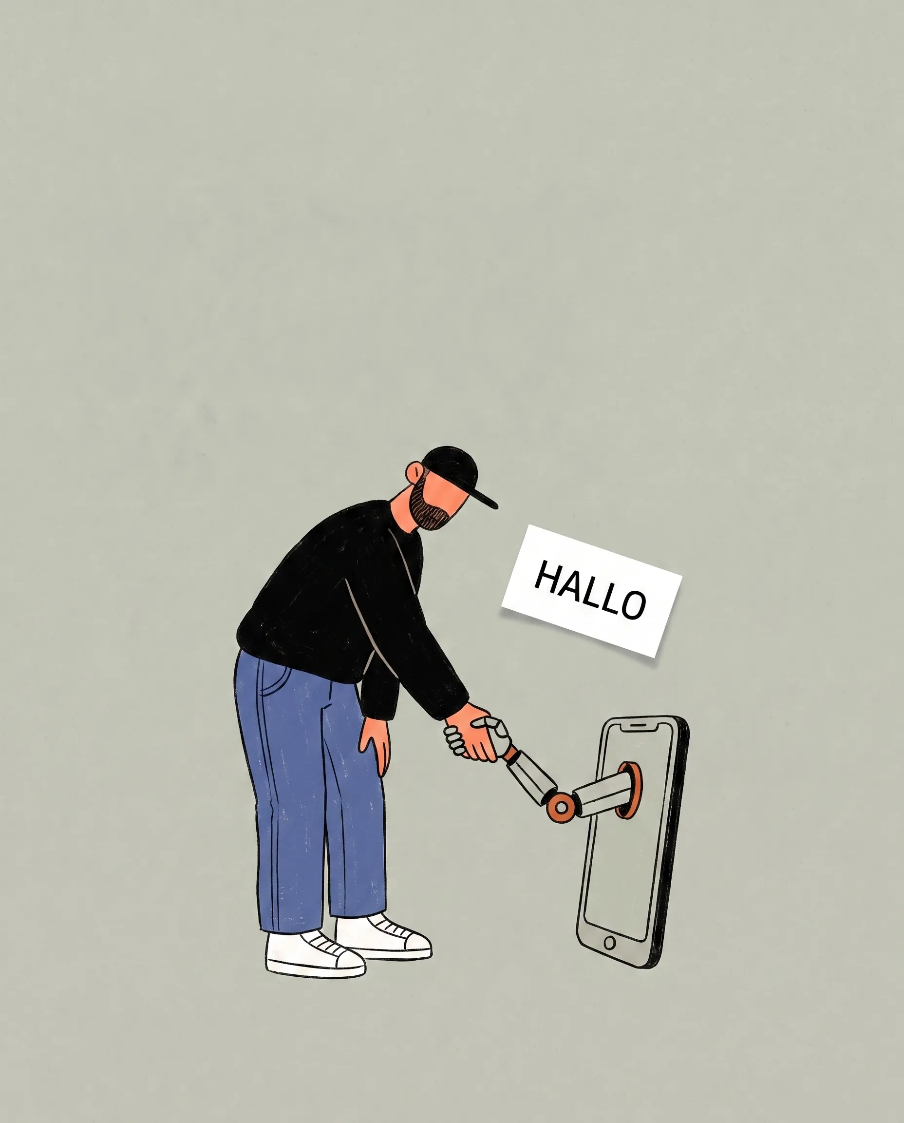 Titelbild zum Beitrag: Ein Handy mit einem Arm.
